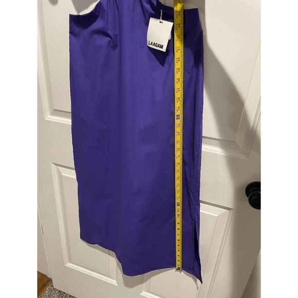 NWT LAAGAM Purple Virgo Dress With Side CutOuts & Small Slit Size L - Picture 12 of 15